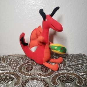 Dragons love Tacos red plush stuffed animal plushie dragon figure